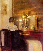 Carl Hessmert A Lady Playing the Spinet oil painting reproduction